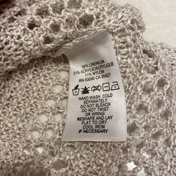 Zozo Crochet Sweater Oatmeal Womens Size Large Scoop Neck - Picture 10 of 10